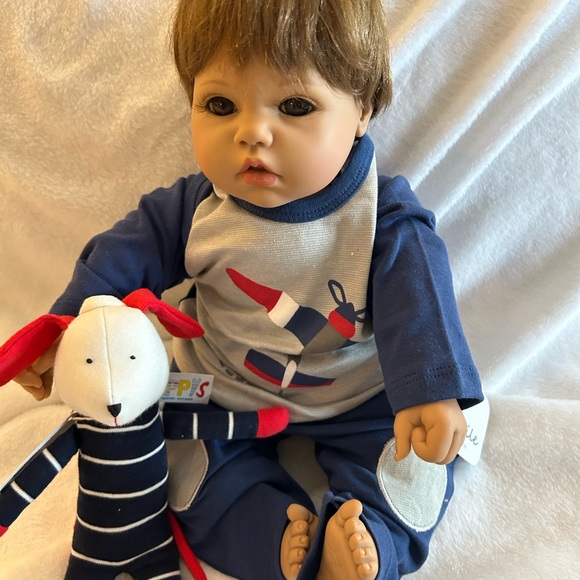 Under the Nile Other - Infant boys navy pants and shirt to match includes stuffed animal. UTN300. B7